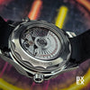 OMEGA Seamaster Calibre 8800 through transparent caseback at an angle