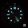 OMEGA Seamaster luminous hands and hour markers in low light